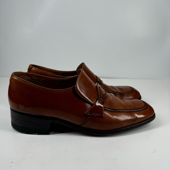 Vintage Barker of Earls Barton Men\'s 8/UK 7E Brown Leather Slip-On Loafer Shoes main image 11
